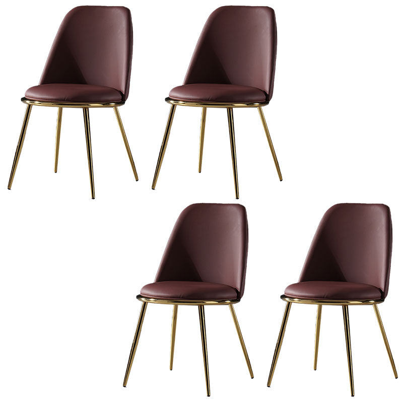 Sillas de comedor de estilo nórdico, silla sin brazos de cocina con patas de metal