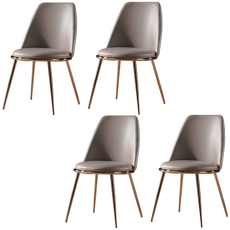 Sillas de comedor de estilo nórdico, silla sin brazos de cocina con patas de metal