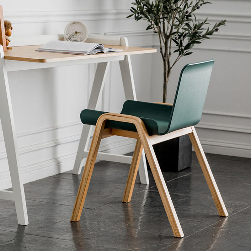 Eigentijdse stijl eetstoelen armloze stoelen voor keuken met houten benen
