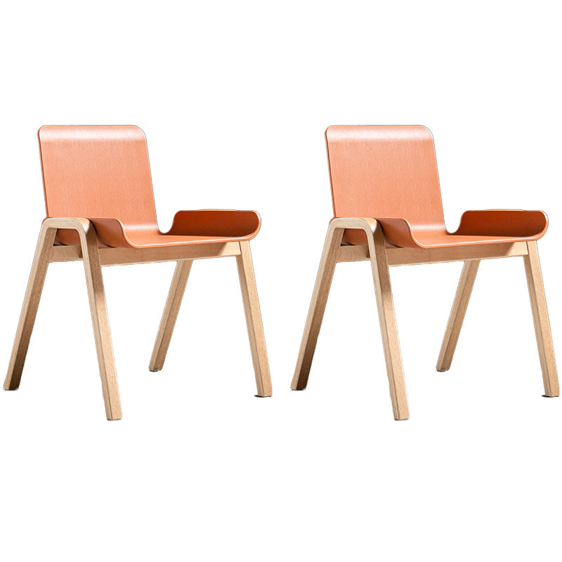 Eigentijdse stijl eetstoelen armloze stoelen voor keuken met houten benen