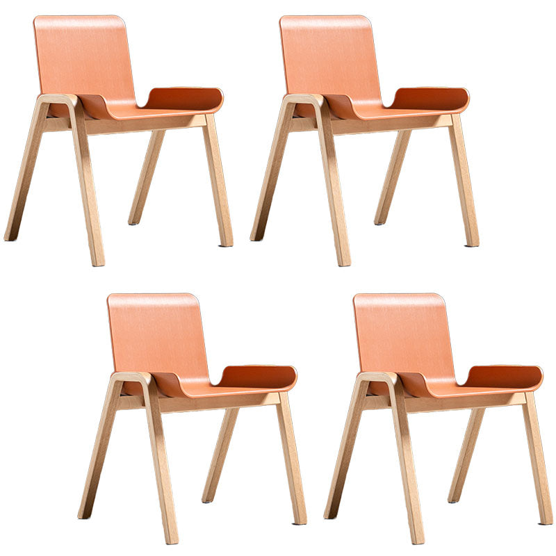 Eigentijdse stijl eetstoelen armloze stoelen voor keuken met houten benen