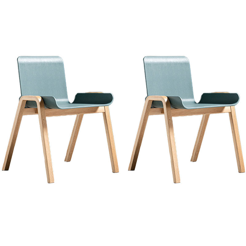 Eigentijdse stijl eetstoelen armloze stoelen voor keuken met houten benen