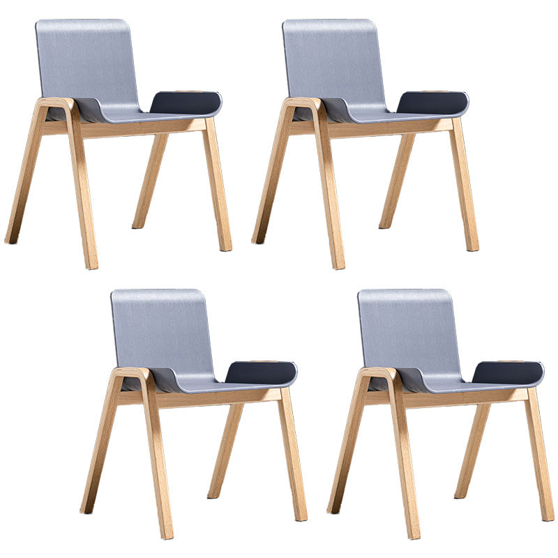 Eigentijdse stijl eetstoelen armloze stoelen voor keuken met houten benen