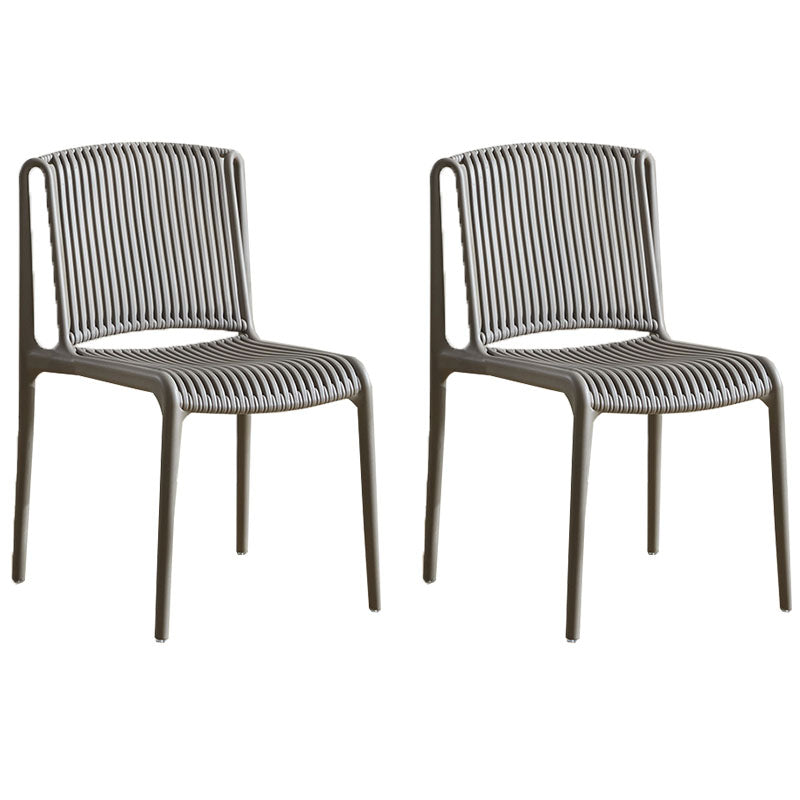 Silla sin brazos de comedor de plástico de estilo contemporáneo, respaldo abierto, sillas laterales para el hogar