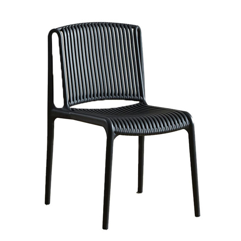 Silla sin brazos de comedor de plástico de estilo contemporáneo, respaldo abierto, sillas laterales para el hogar