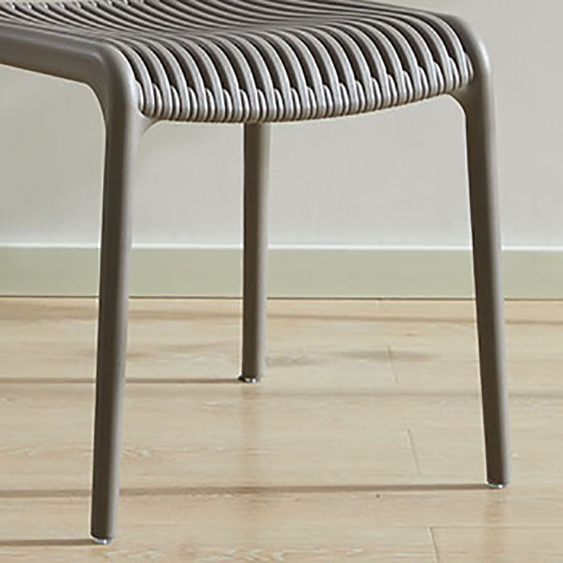 Silla sin brazos de comedor de plástico de estilo contemporáneo, respaldo abierto, sillas laterales para el hogar