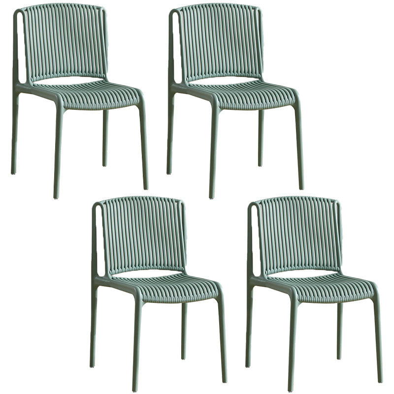 Silla sin brazos de comedor de plástico de estilo contemporáneo, respaldo abierto, sillas laterales para el hogar