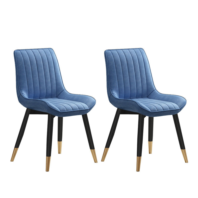 Silla auxiliar de comedor contemporánea Silla Parsons curvada de cuero con acabado mate