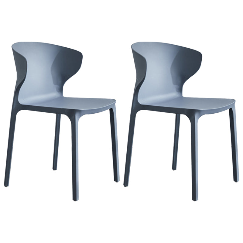 Silla lateral de plástico moderna para interiores y exteriores, silla con respaldo