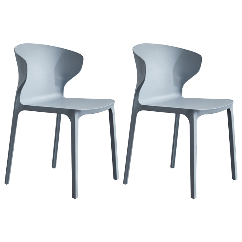 Silla lateral de plástico moderna para interiores y exteriores, silla con respaldo