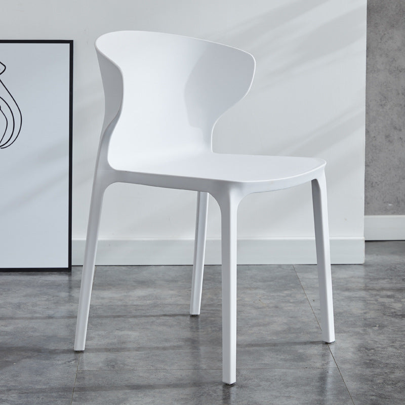 Silla lateral de plástico moderna para interiores y exteriores, silla con respaldo