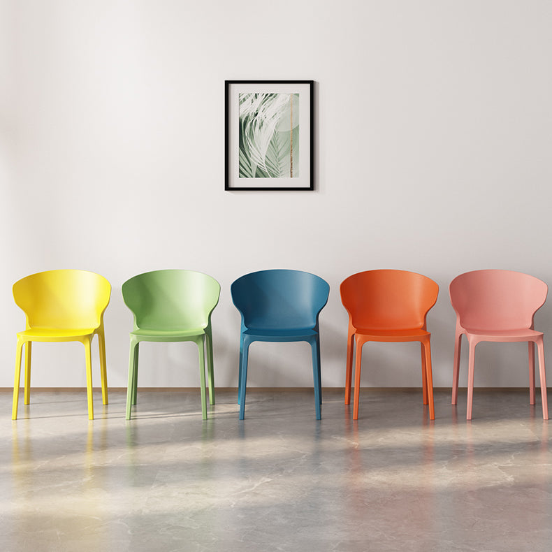 Silla lateral de plástico moderna para interiores y exteriores, silla con respaldo