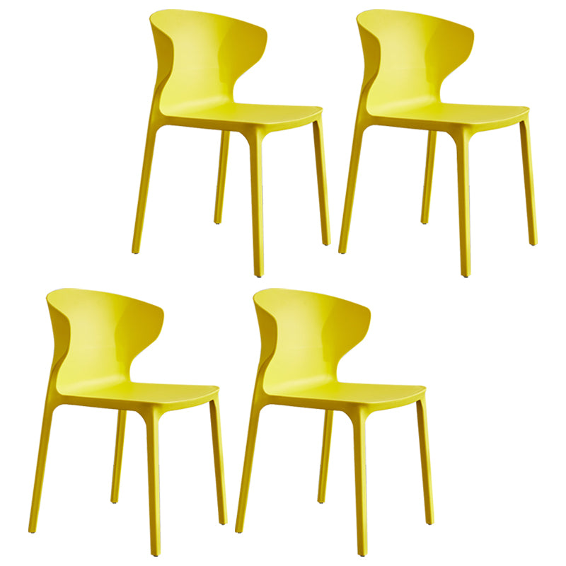 Silla lateral de plástico moderna para interiores y exteriores, silla con respaldo