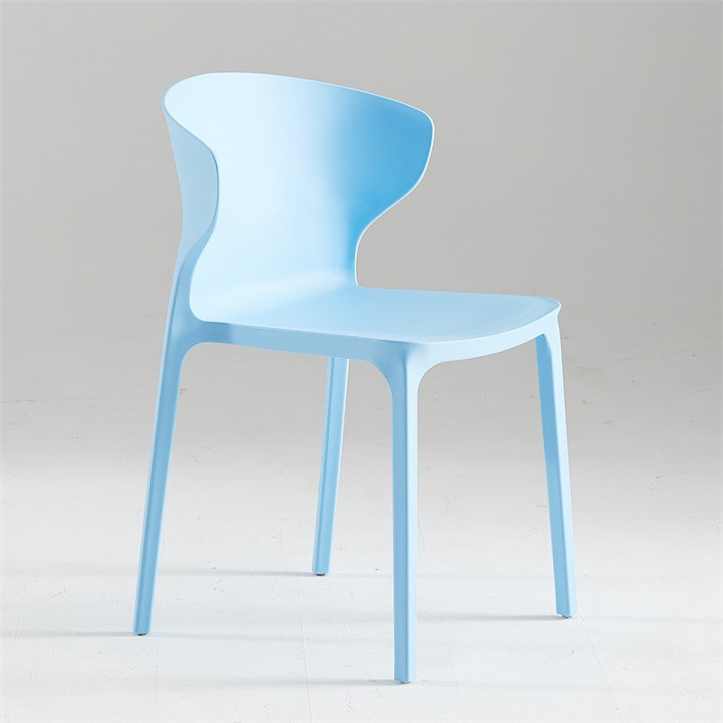 Silla lateral de plástico moderna para interiores y exteriores, silla con respaldo