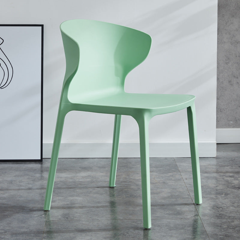 Silla lateral de plástico moderna para interiores y exteriores, silla con respaldo