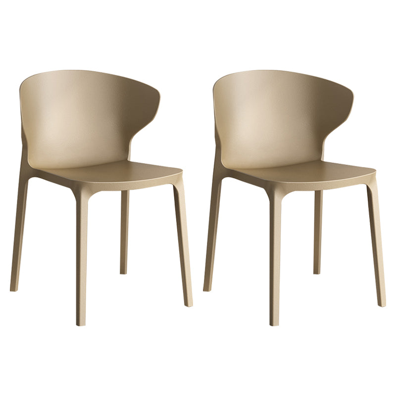 Silla lateral de plástico moderna para interiores y exteriores, silla con respaldo