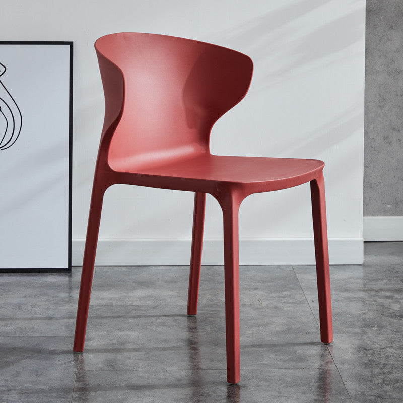 Silla lateral de plástico moderna para interiores y exteriores, silla con respaldo