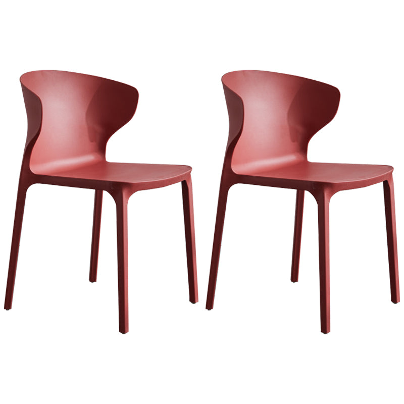 Silla lateral de plástico moderna para interiores y exteriores, silla con respaldo
