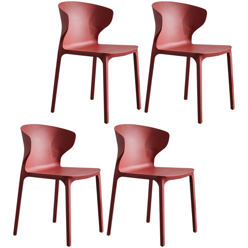 Silla lateral de plástico moderna para interiores y exteriores, silla con respaldo