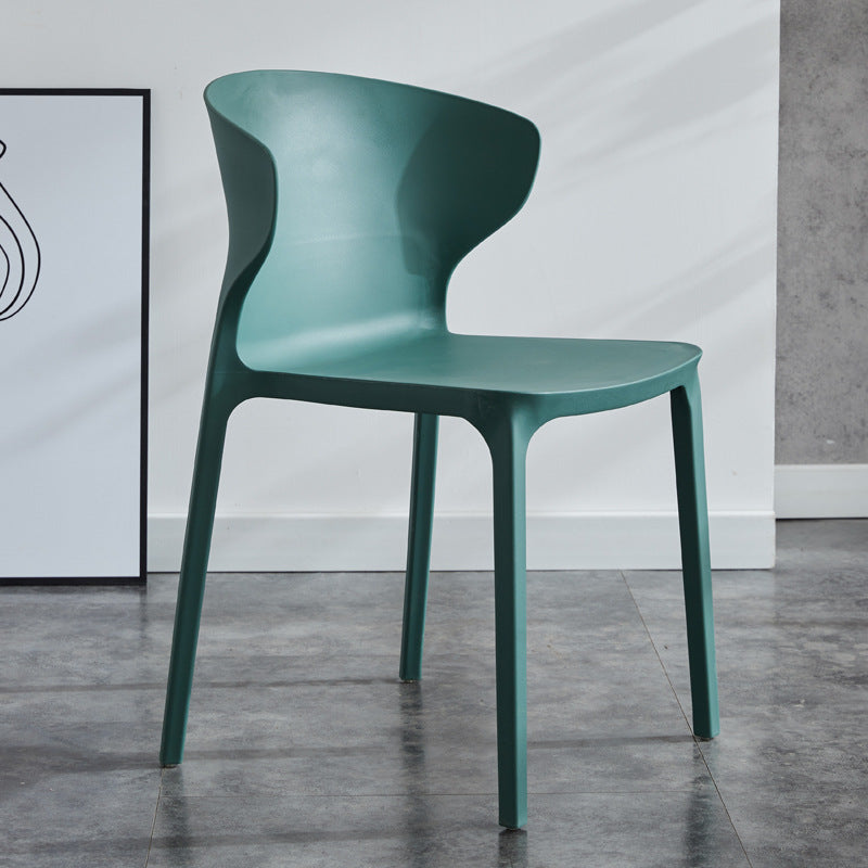Silla lateral de plástico moderna para interiores y exteriores, silla con respaldo