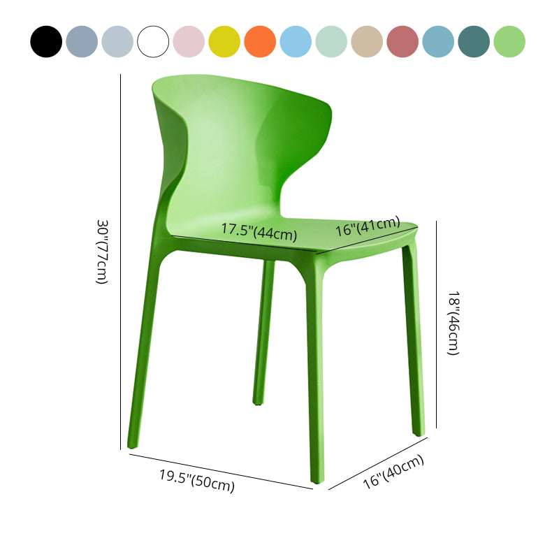 Silla lateral de plástico moderna para interiores y exteriores, silla con respaldo