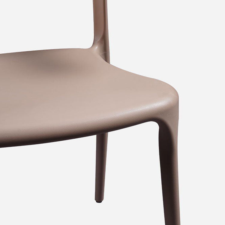 Sillón escandinavo de plástico para interior y exterior, silla de comedor con respaldo abierto