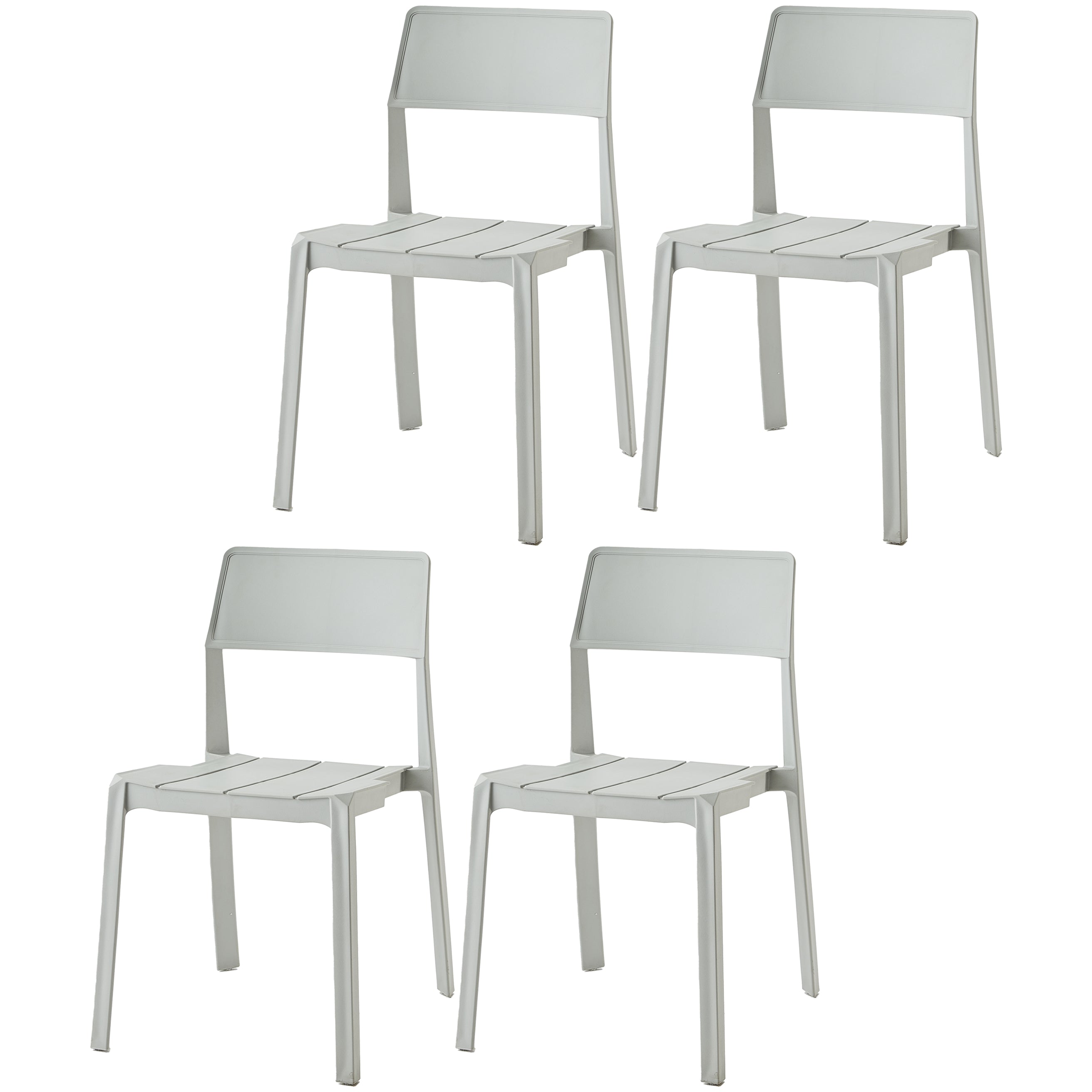 Scandinavische open achterkant Matte afwerking Plastic eetkamerstoel voor thuis