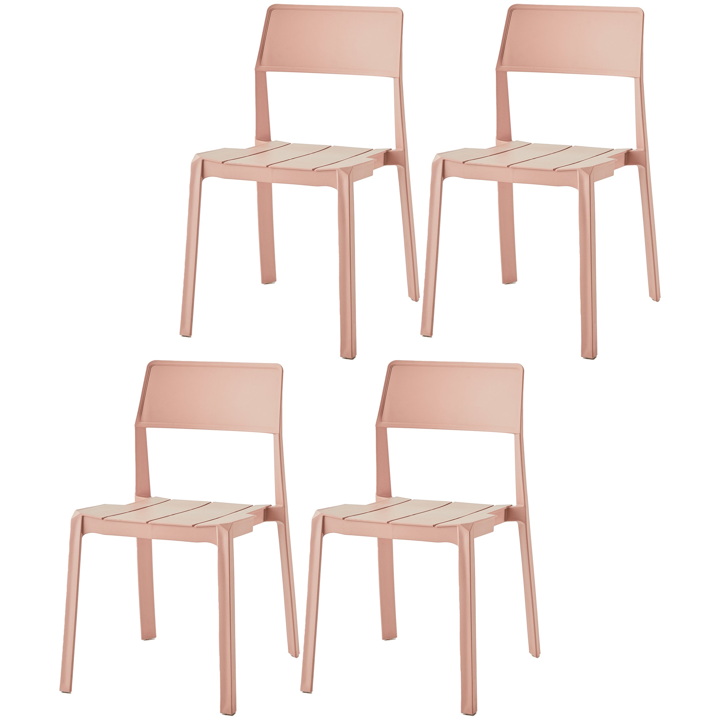 Scandinavische open achterkant Matte afwerking Plastic eetkamerstoel voor thuis