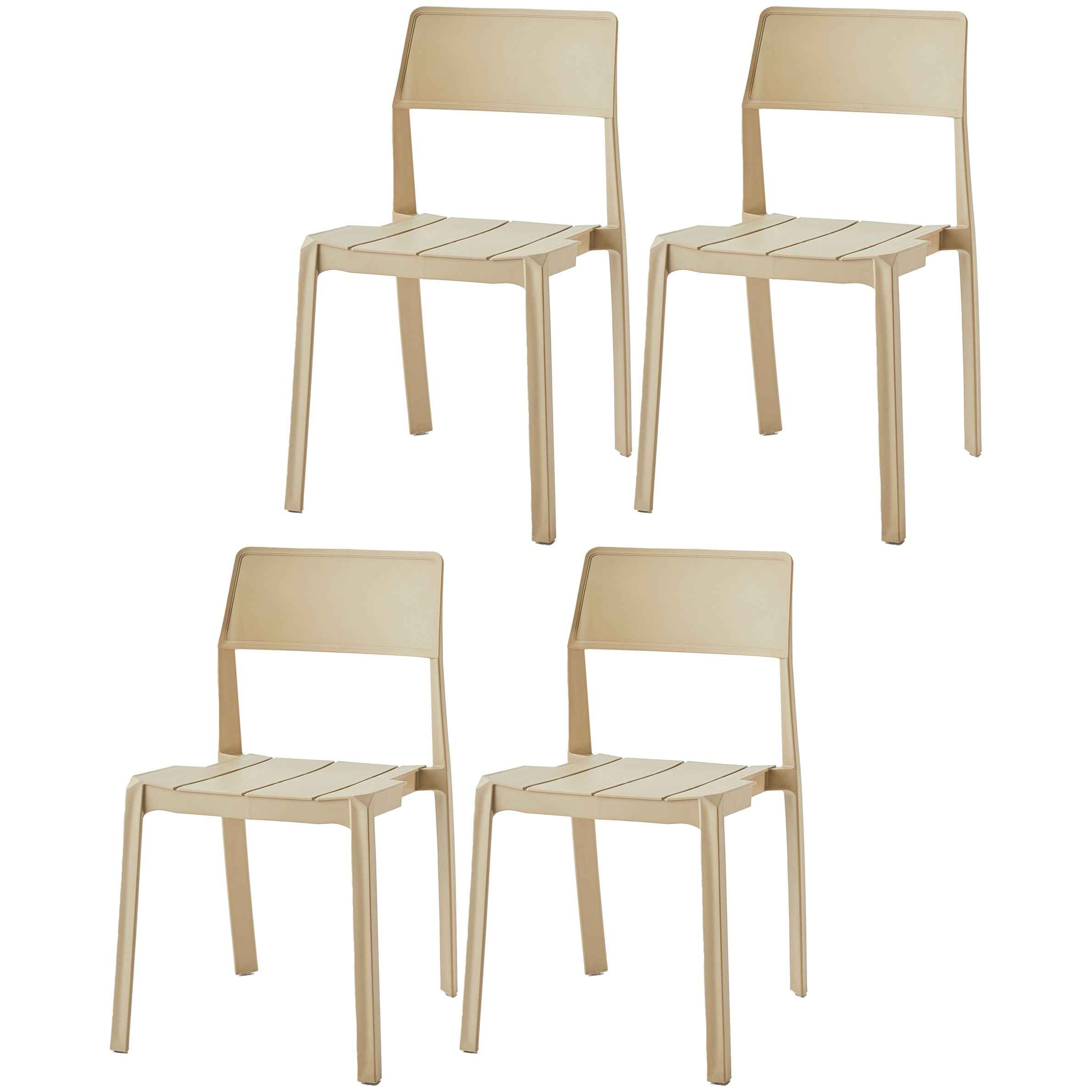 Scandinavische open achterkant Matte afwerking Plastic eetkamerstoel voor thuis
