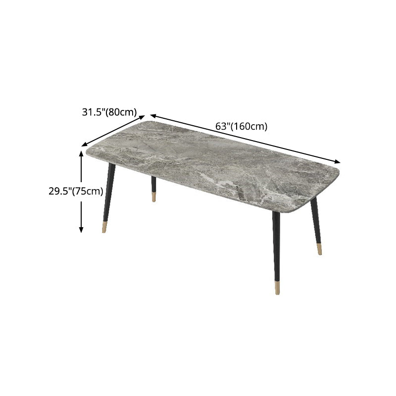 Nordic 1/2/3/5/7 Pieces Dining Set with Sintered Stone Table and Leather Chairs Dining Set