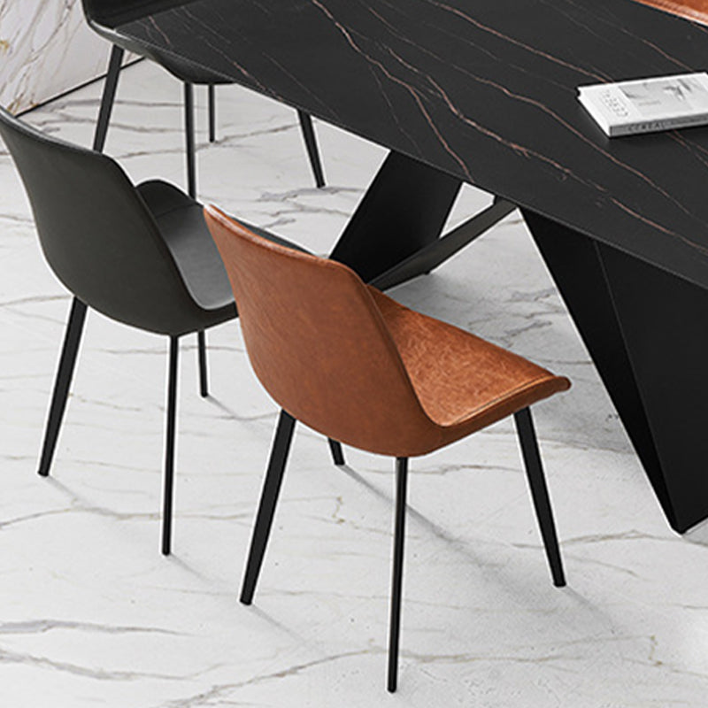 Contemporary 1/2/5/7 Pieces Dining Set Rectangle Sintered Stone Dining Table Set