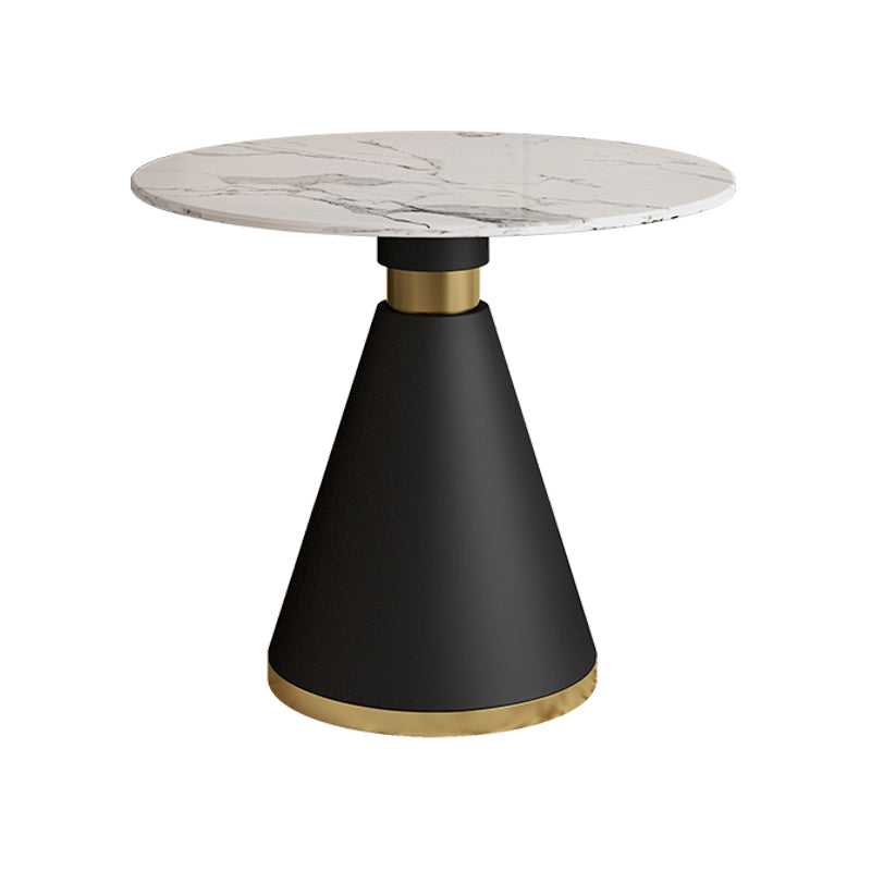 1/5 Pcs Metal Modern Dining Room Set with Round Table and Arm Chairs Dining Set