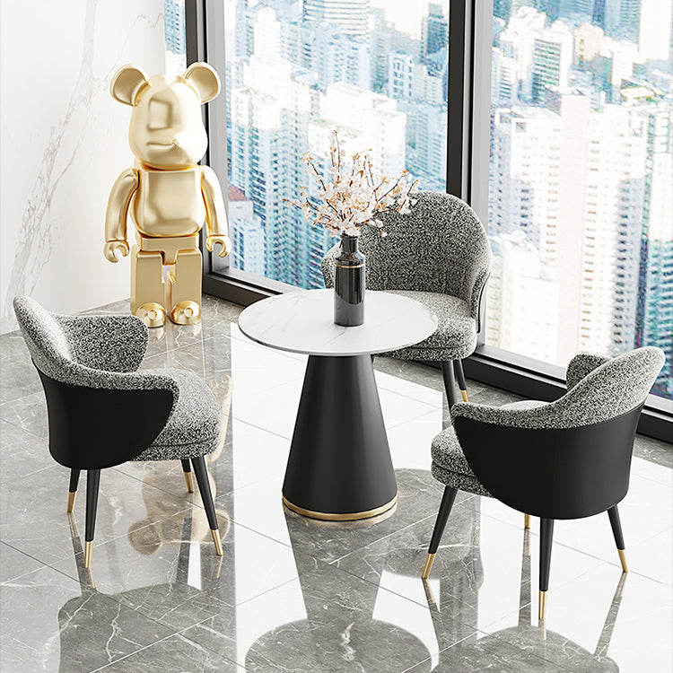 Modern 1/2/3/4/5 Pieces Dining Set Round White Dining Table Set for Home Use