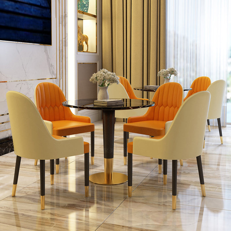 1/2/4/5 Pcs Metal Glam Style Dining Set with Round Table Dinette Set