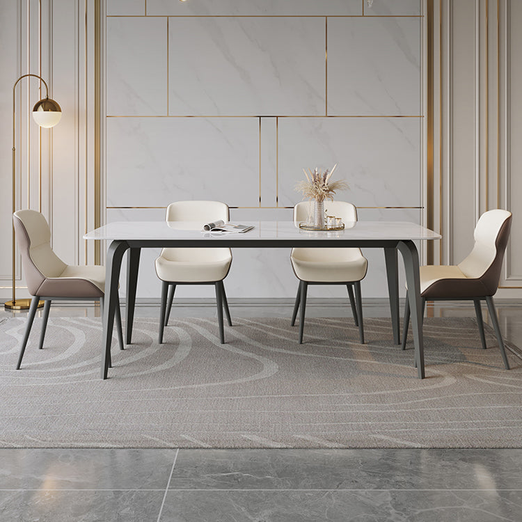 Modern 1/2/5/9 Pieces Rectangle Dining Set with Sintered Stone Table Dinette Set