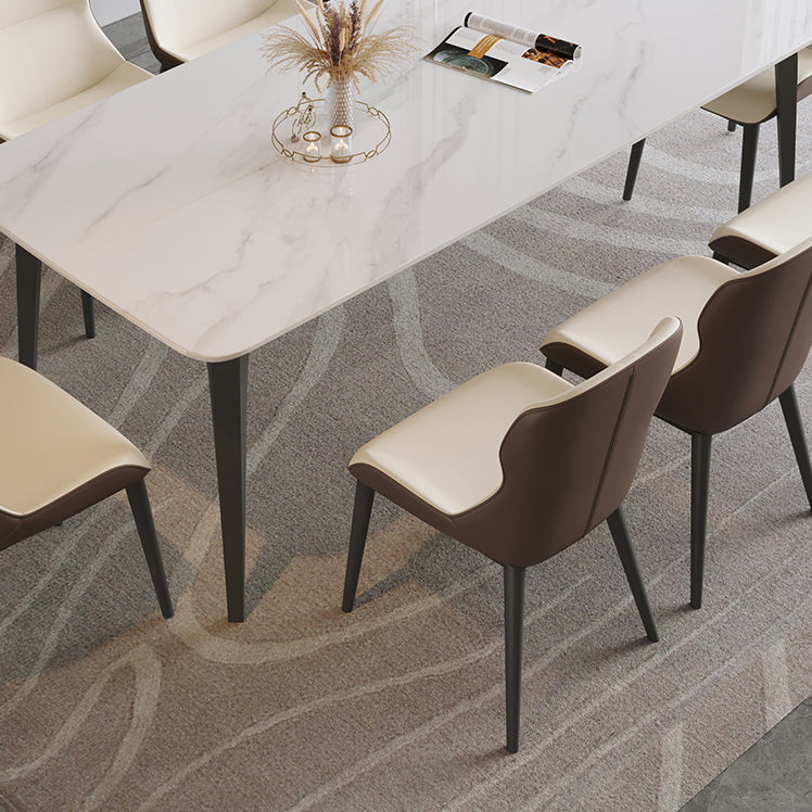 Modern 1/2/5/9 Pieces Rectangle Dining Set with Sintered Stone Table Dinette Set