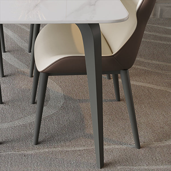 Modern 1/2/5/9 Pieces Rectangle Dining Set with Sintered Stone Table Dinette Set