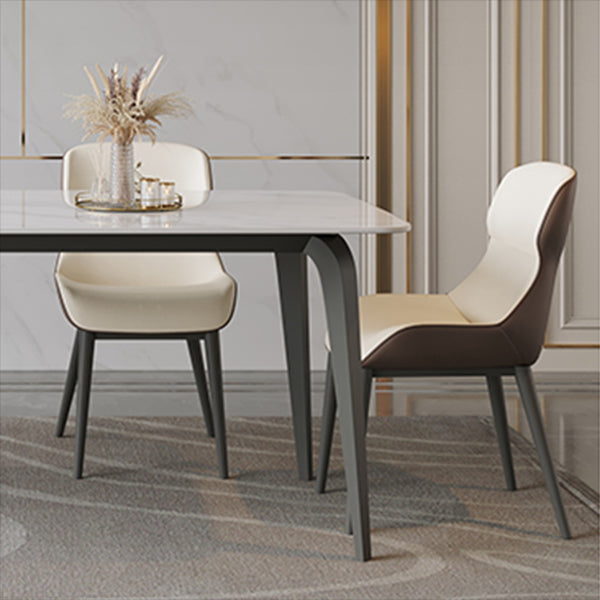 Modern 1/2/5/9 Pieces Rectangle Dining Set with Sintered Stone Table Dinette Set