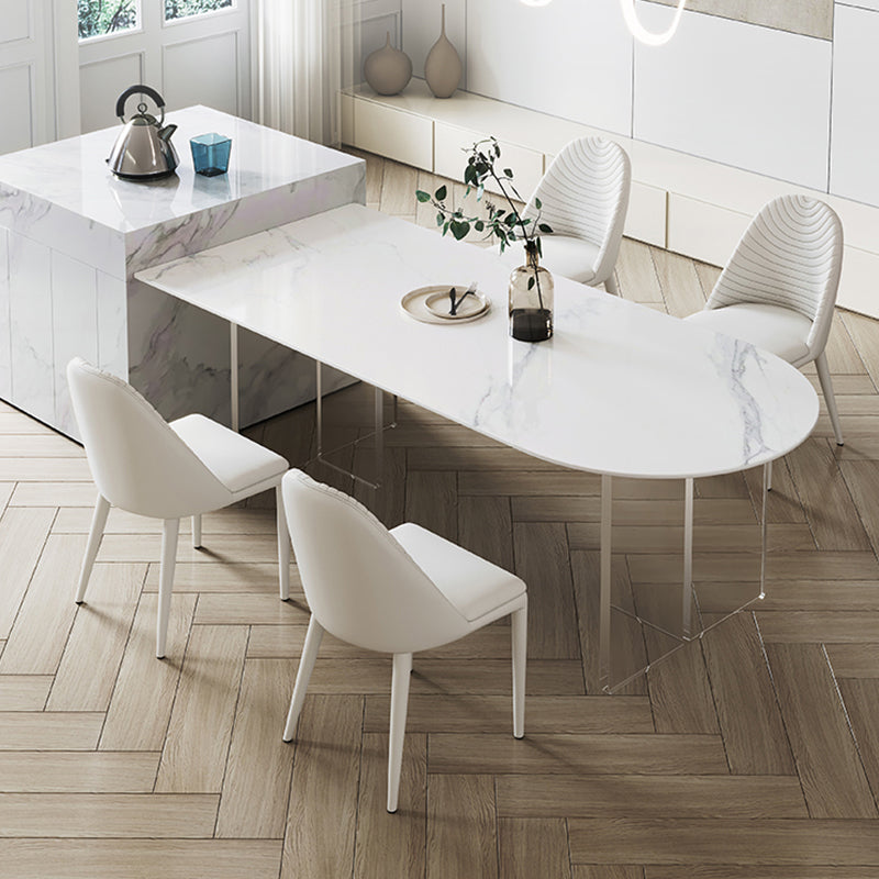 Modern 1/2/3/4/5 Pieces Dining Set Rectangle Acrylic Dining Table Set