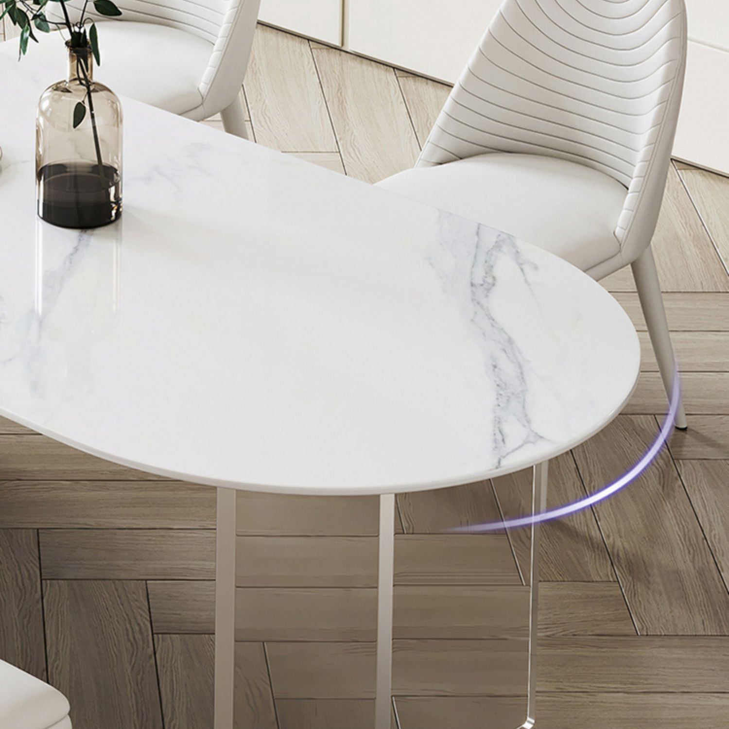 Modern 1/2/3/4/5 Pieces Dining Set Rectangle Acrylic Dining Table Set