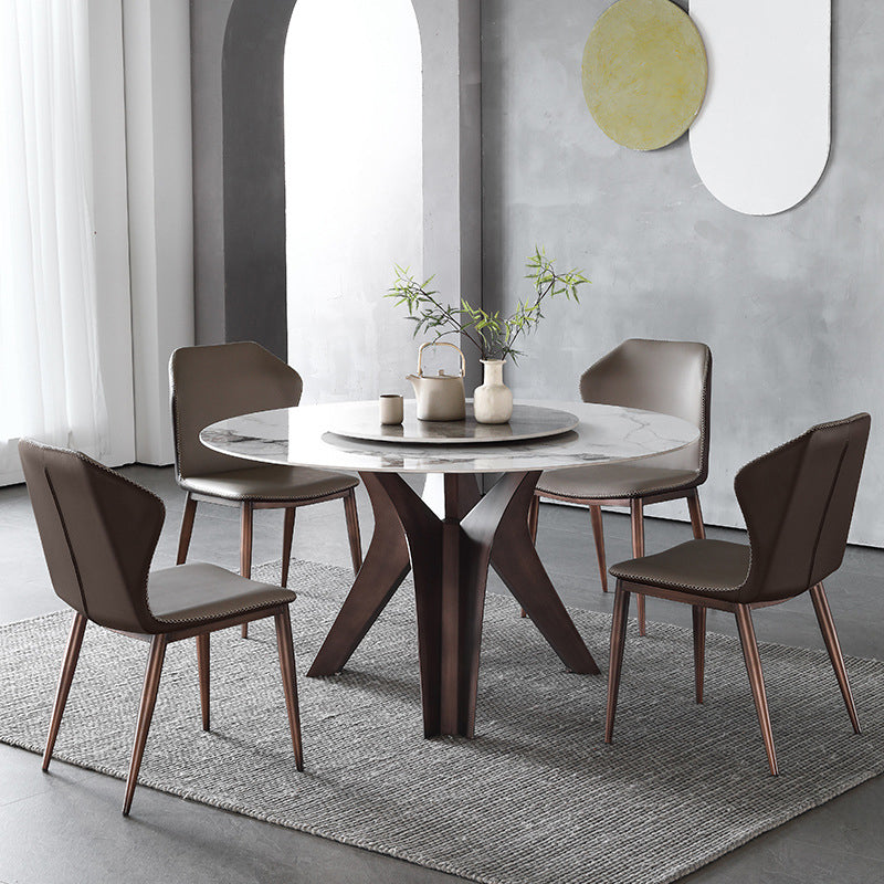 1/2/4/5/7 Pcs Metal Modern Dining Set with Round Table Dinette Set