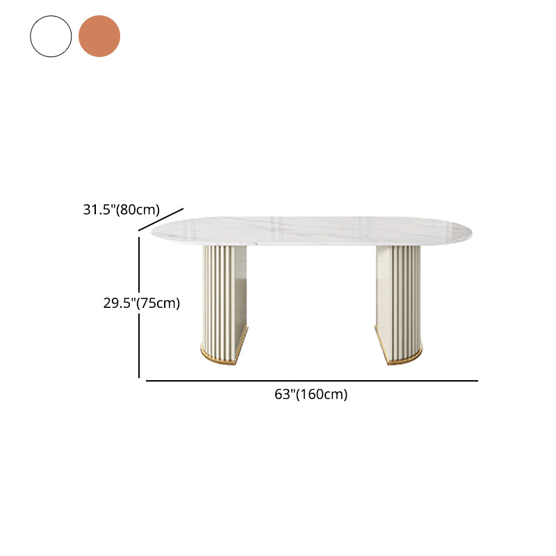 Glam 1/2/5/7 Pieces Dining Set Sintered Stone Dining Table Set with PU Leather Chairs