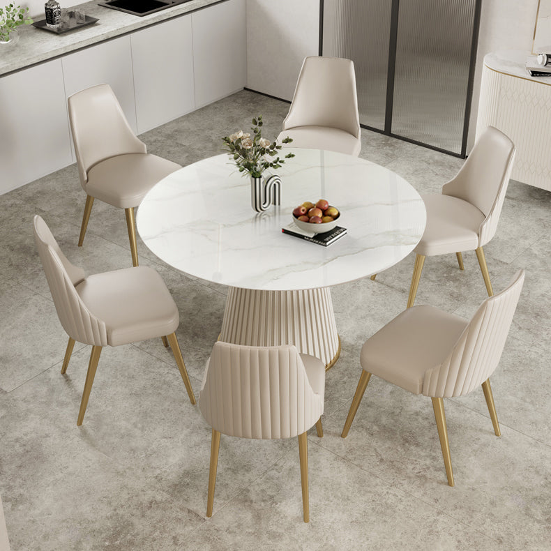 Nordic 1/2/5/7 Pieces Round Dinette Set with Sintered Stone Table and Chairs Furniture