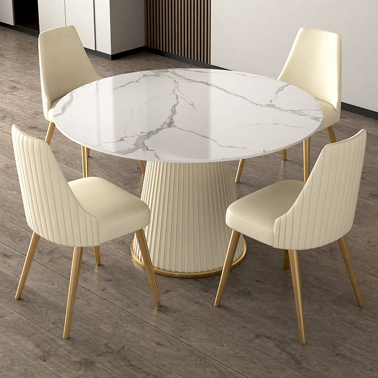 Nordic 1/2/5/7 Pieces Round Dinette Set with Sintered Stone Table and Chairs Furniture