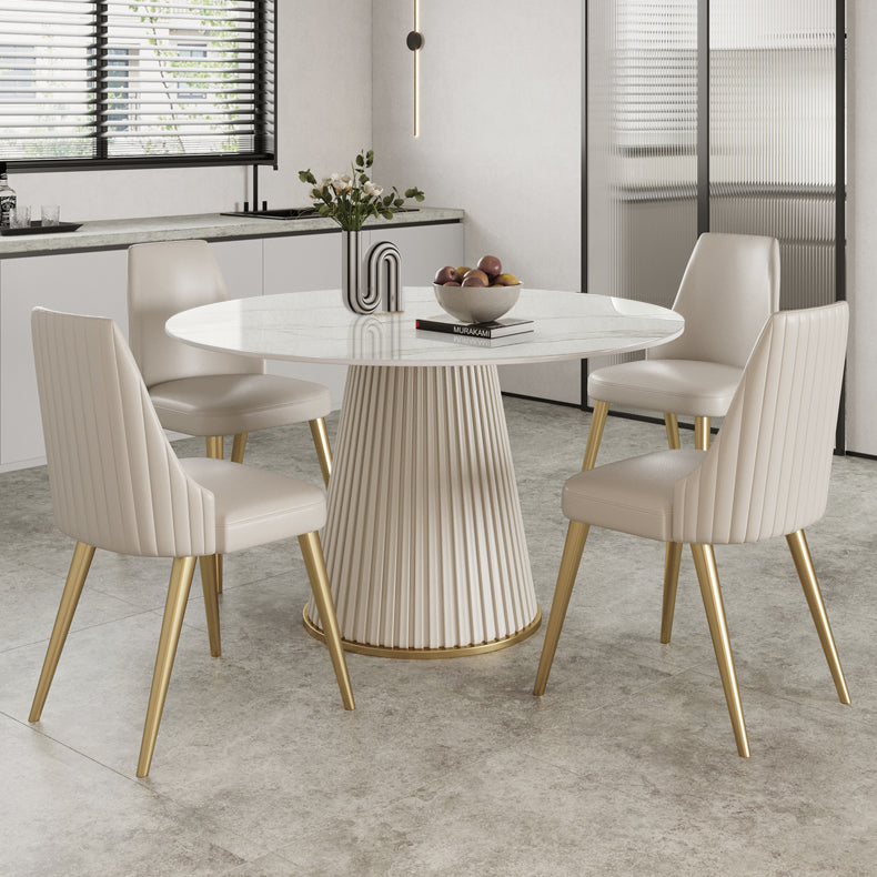 Nordic 1/2/5/7 Pieces Round Dinette Set with Sintered Stone Table and Chairs Furniture