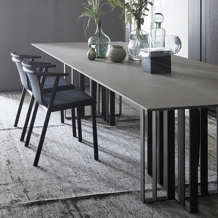 Industrial Style Furniture Double Pedestal Pine Solid Wood Dining Site Table
