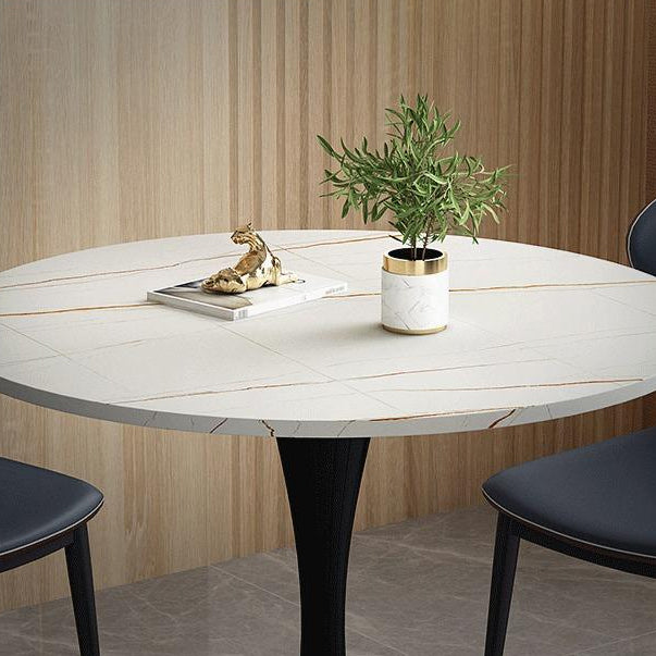 Stenen voetstuk eettafel eigentijdse stijl rond meubilair voor binnen