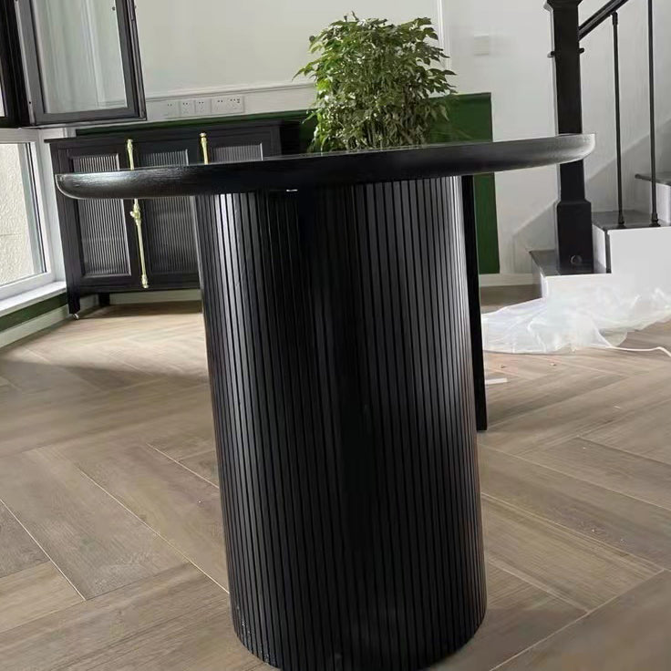 Contemporary Style Furniture Oval Double Pedestal Dining Site Table for Home