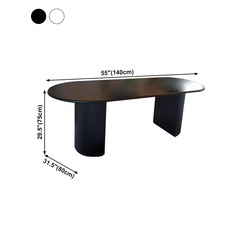 Contemporary Style Furniture Oval Double Pedestal Dining Site Table for Home