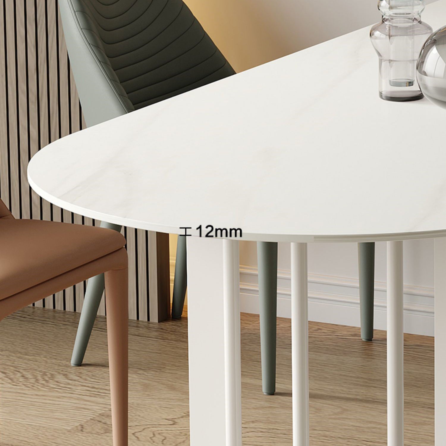 Modern Irregular Sintered Stone Dining Table White Standard Dining Table for Kitchen